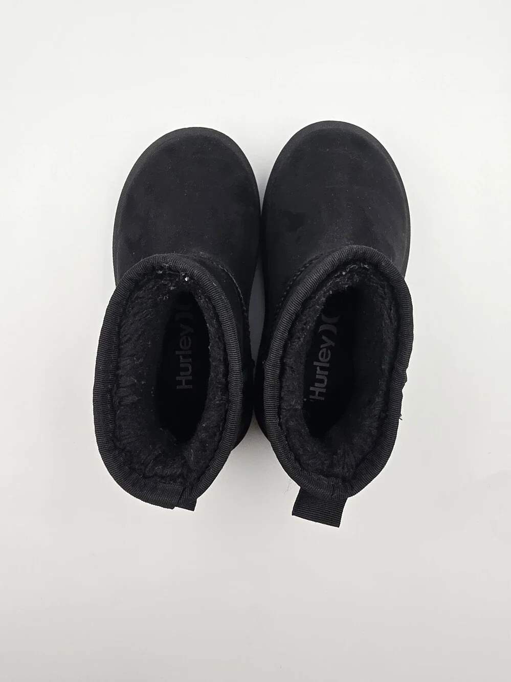 Hurley Kids Black Faux Suede Sherpa Lined Mini Ankle Boots Size 9 Toddler